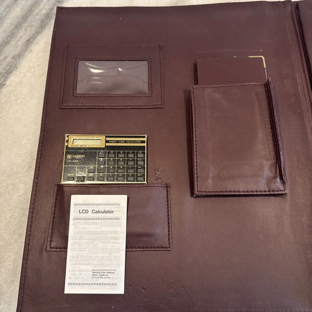 Vintage Faux Leather Buisness Portfolio Pad Holder‎ Calculator Never Used